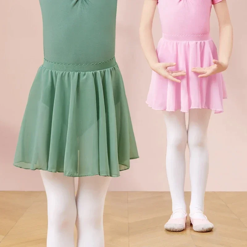 Jupe de Ballet bleu paon pour filles, jupe de danse en mousseline de soie, taille élastique, jupe de gymnastique pour filles, jupe Tutu pour Ballet