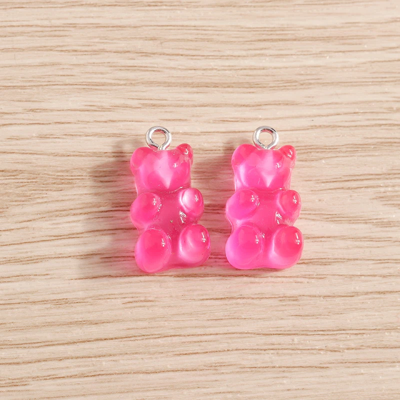 10 Stück 11 x 21 mm Cartoon-Süßigkeitsfarben, Gummibärchen-Anhänger für die Herstellung von Ohrringen, Halsketten, Armbändern, DIY-Handwerk, Schmuckzubehör – Detail 6