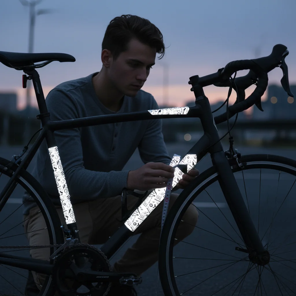 

Reflective Bike Scooter Stickers Night Glow Vinyl Decals Protective Film For Enhanced Night Visibility Safety Cycling Commuting