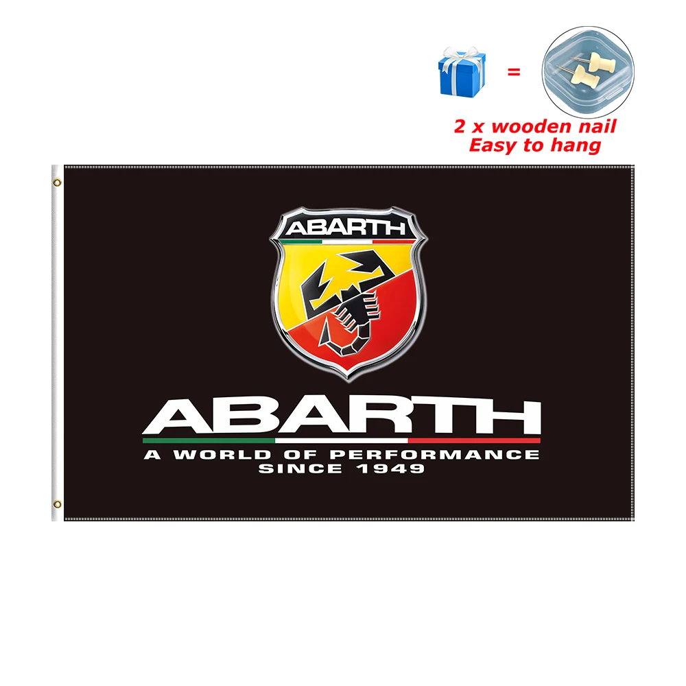 Fiat Abarth Car Decor Flag 3x5 Ft Flying Banner Indoor Outdoor Scorpion