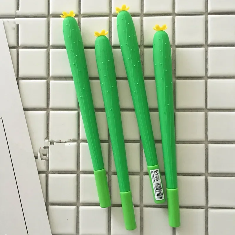 A 24PCS Creative Modeling Soft Silicone Cucumber Gel Pens Learning Stationery Sign Pen Kawaii School Supplies B