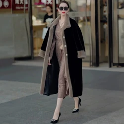 Mother Winter Jacket High-quality Soft Imitation Mink Fur Coat Noble Elegant Women Thicked Warm Long Parkas Female Fur Overcoat