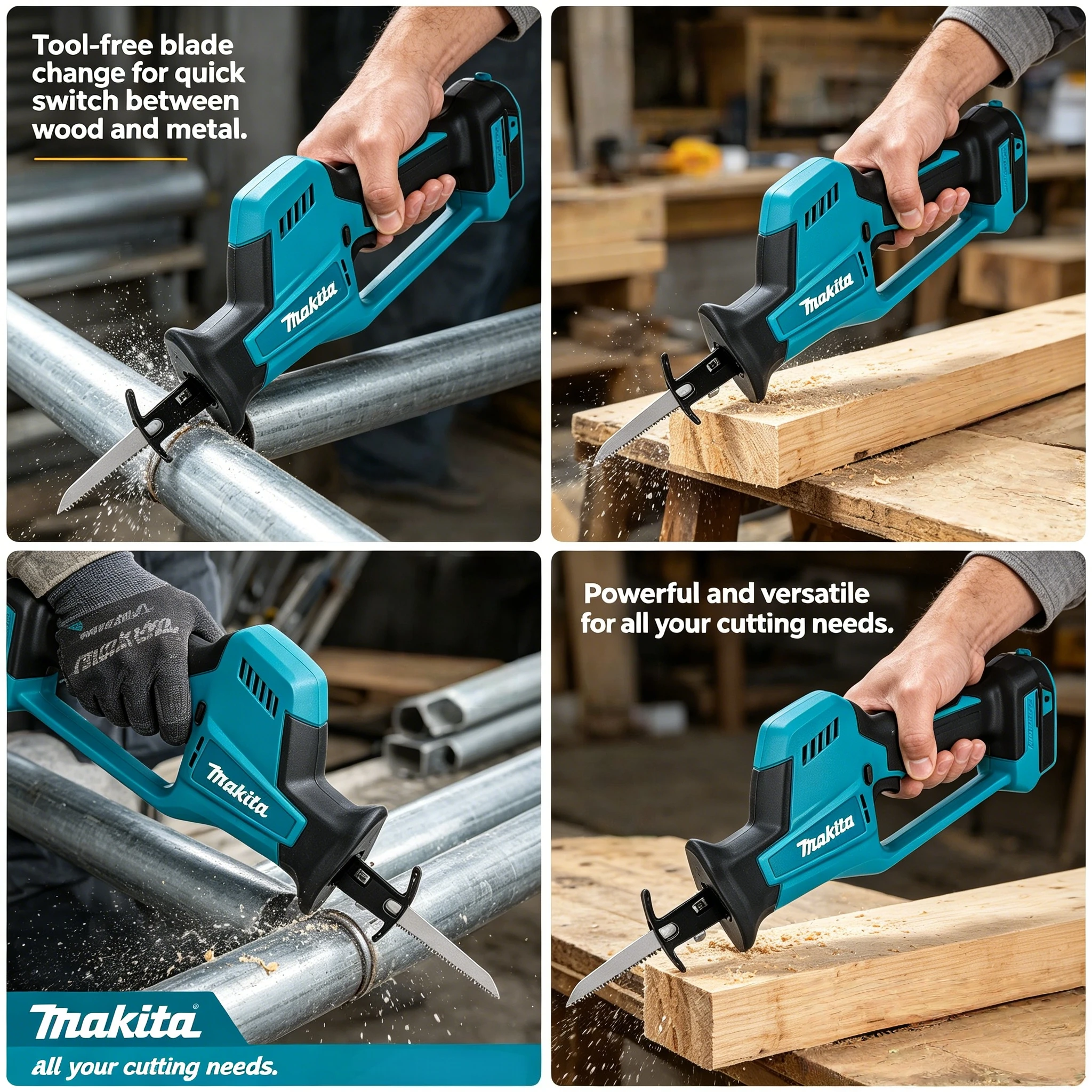 Makita DJR189 18V Cordless Multifunction Saw - Rechargeable Lithium Battery Metal & Wood Cutting Tool (Battery Not Included)