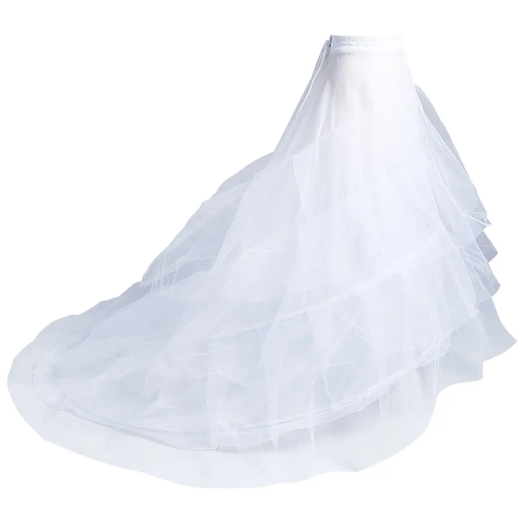 

Mermaid Petticoat 3 Layers Crinoline Petticoat Underskirt Floor Length Party Dress Wedding Dress For Women White