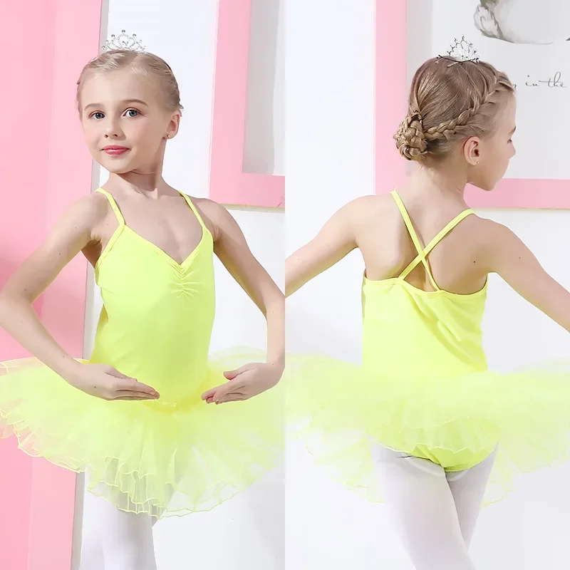 Bambini Tutu di balletto professionale vestito sala da ballo Costume Tulle balletto Dancewear ginnastica body per ragazze abiti da ballo