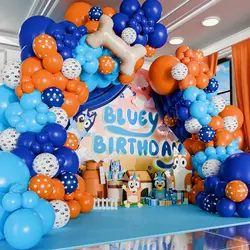 228PCS Bluey Balloons Arch Garland Kit With Dog Paw Print Latex Globos for Boy or Girl Birthday Party Decoration Supplies