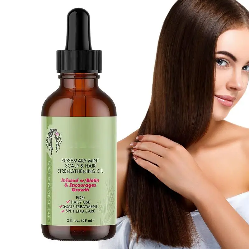 Aceite de Romero para el crecimiento del cabello para hombres y mujeres, productos para el crecimiento del cabello, engrosador, jengibre saludable, tratamientos para el cuero cabelludo, cuidado del cabello, 59ml