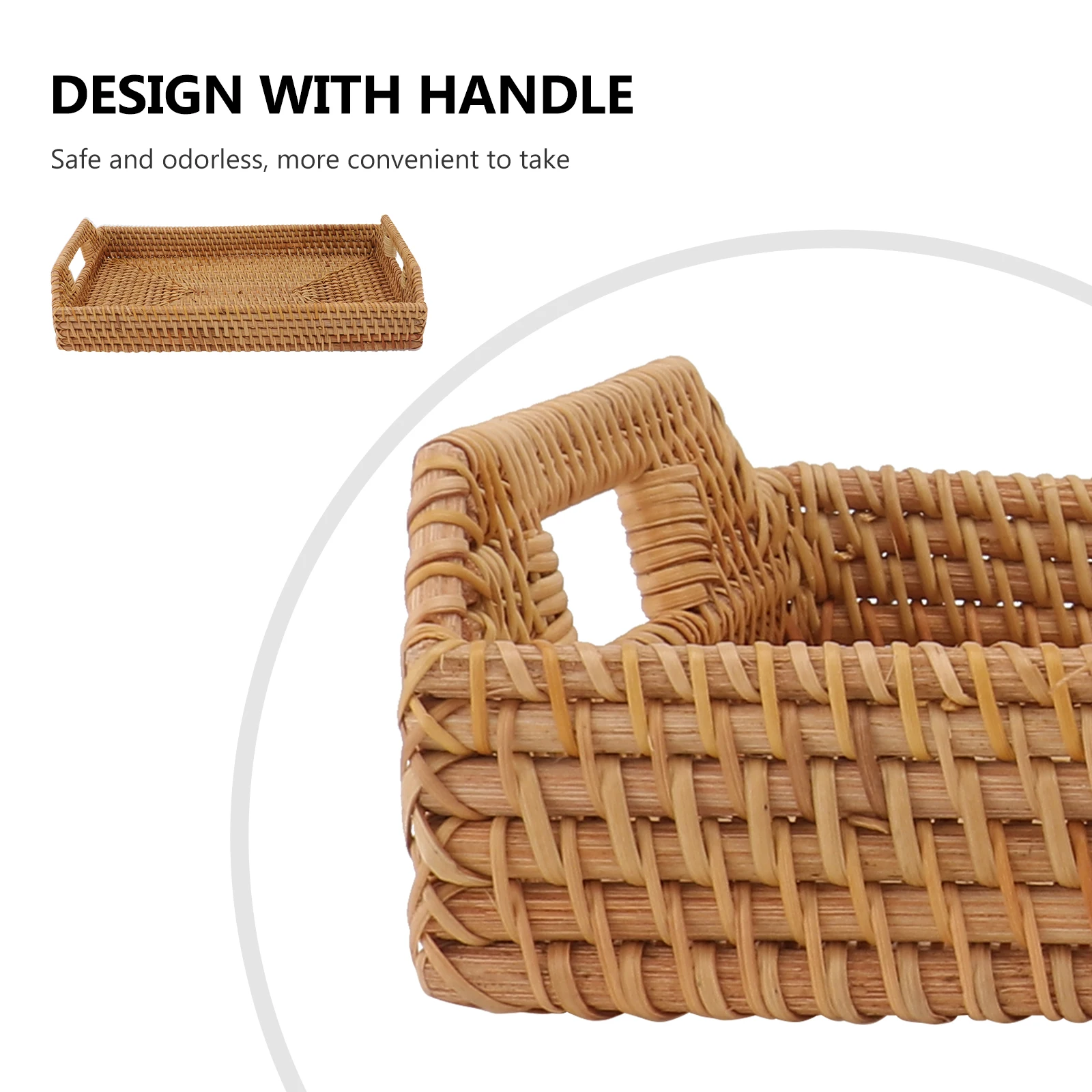 

1pc Woven Snack Serving Bowl Storage for Food Service Tray Fruit Tray Home Coffee Shop Use