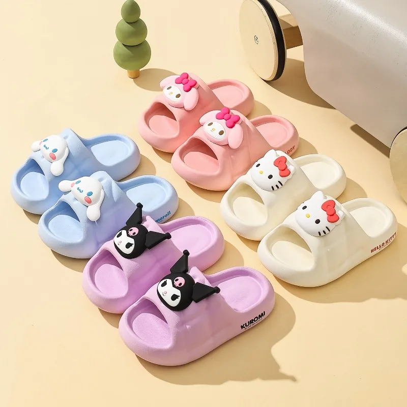 Sanrio Hello Kitty EVA Cloud Slippers Cute My Melody Kuromi Indoor Slides for Girls Non-Slip Soft Sole Comfortable Home Sandals