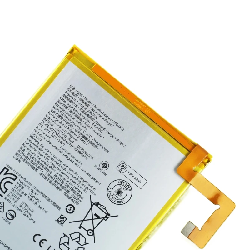 For Lenovo Tab M10 TB-X505X X505L X505F TB-X605L X605F X605M L19D1P32 L18D1P32 5000mAh Battery 2pcs