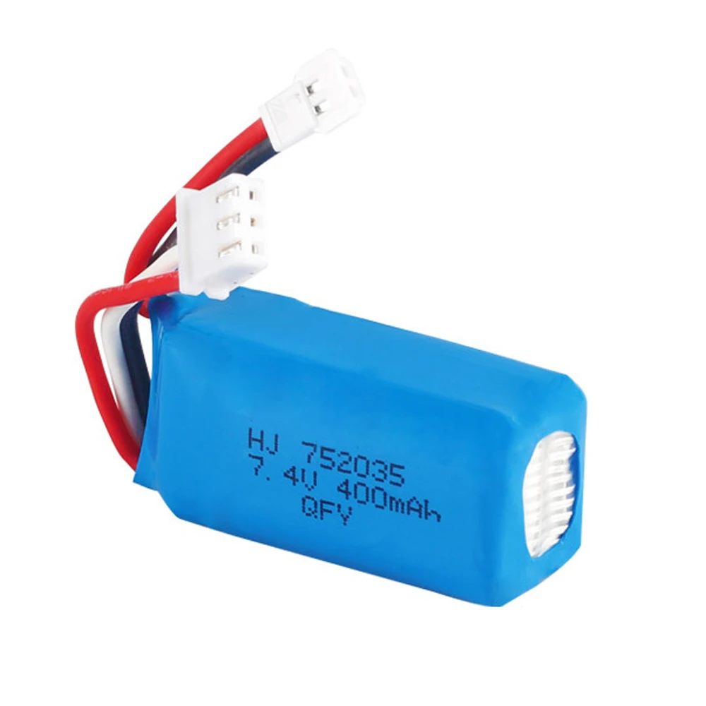 7.4V 400mAh 752035 Lipo Battery For RC DM007 Airplane Quadcopter Drone Helicopter Toy Spare Parts 2s 7.4V Lithium Battery XH2.54