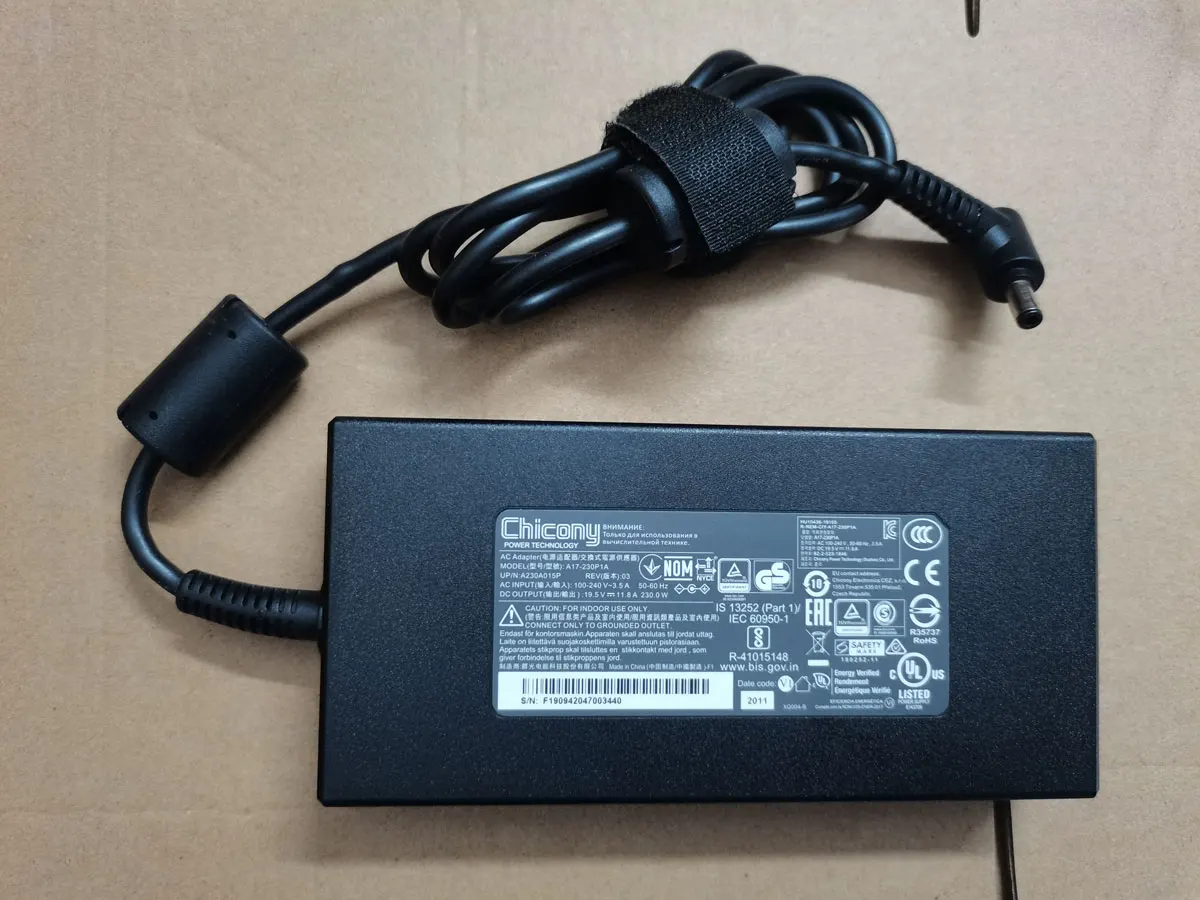 

OEM Chicony 19.5V 11.8A 230W A17-230P1A 5.5mm AC Adapter For MSI GS75 Stealth-1243 17.3" Gaming Laptop RTX2070 Original Charger