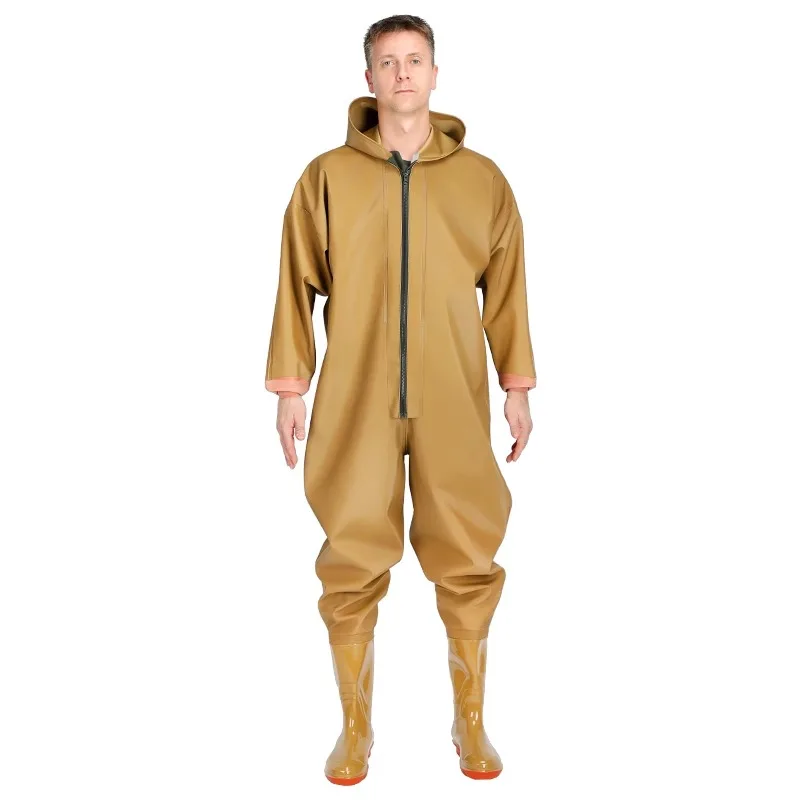 Full-body thickened launching pants, water shoes,wading clothes, waterproof rain pants, dig lotus root and skin fork