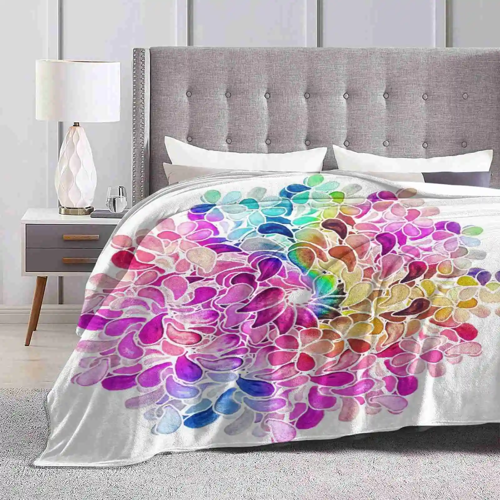 

Rainbow Watercolor Paisley Flower Latest Super Soft Warm Light Thin Blanket Micklyn Watercolor Watercolour Paisley Floral