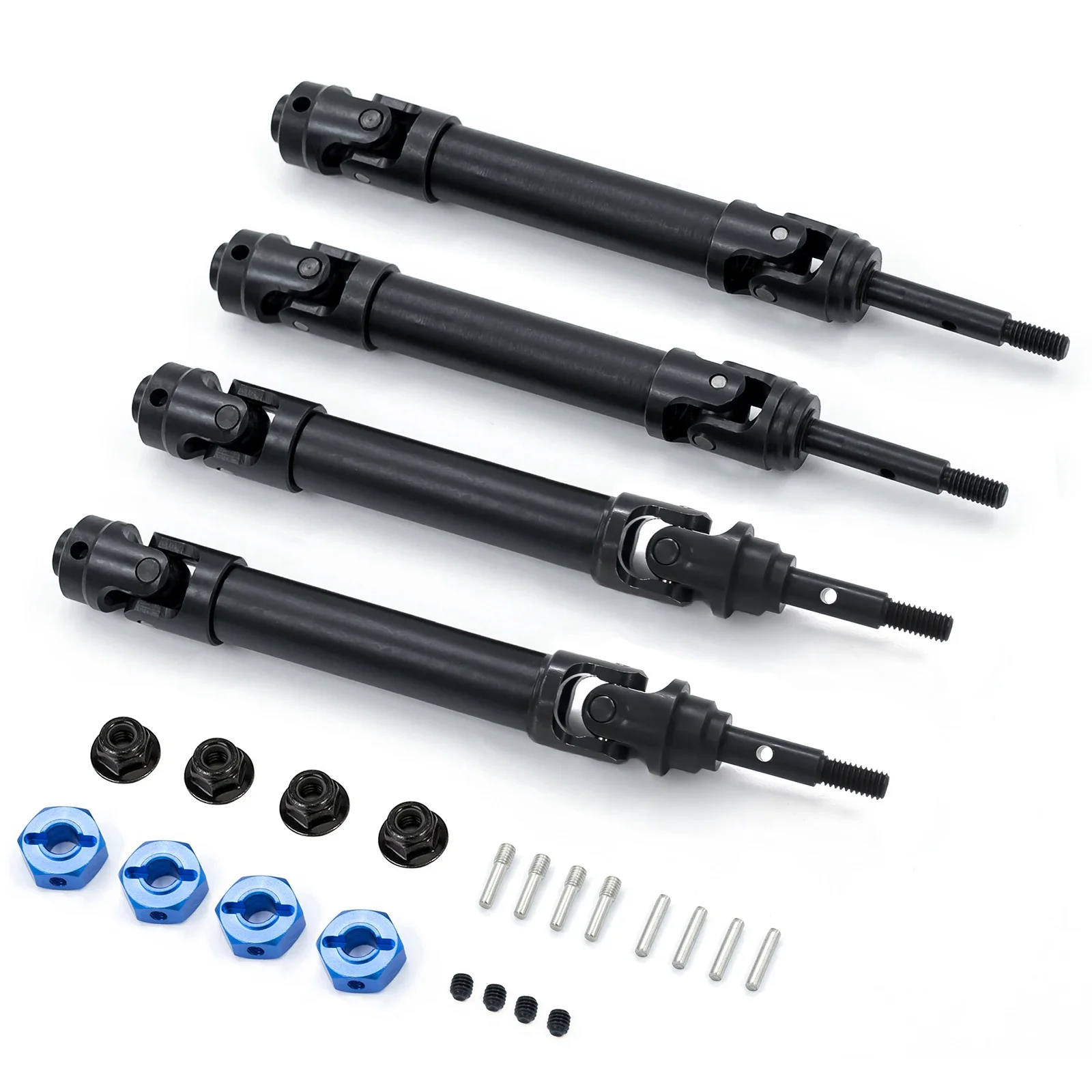 Harden Steel 45# Drive Shafts for Traxxas Slash Rustler Stampede 4x4 | 1/10 RC Car | 6851 6852 | With Wheel Hex & M4 Nuts