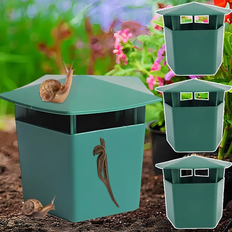 1/12pcs Plastic Snail Trap Catcher Slug Cage Insect Trapper Snail Box Reusable Farm Vegetable Plant Protector Cages Garden Tools