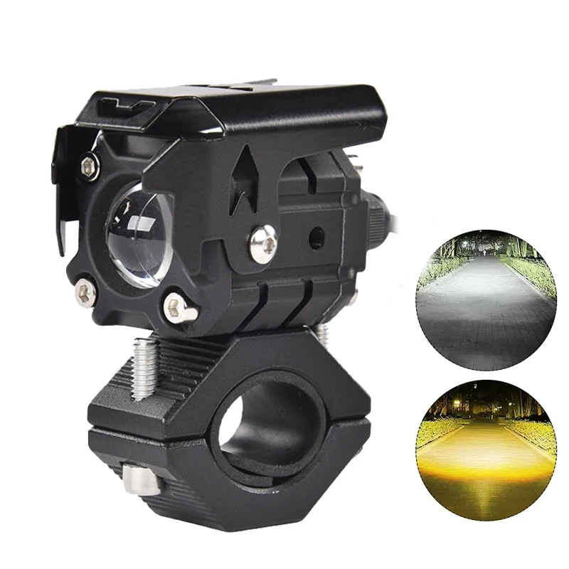 

Motorcycle LED Spotlights Auxiliary Projector Lens Headlight Work Spot Light Driving Fog Lamp Hi/Lo White Yellow Moto Accessorie