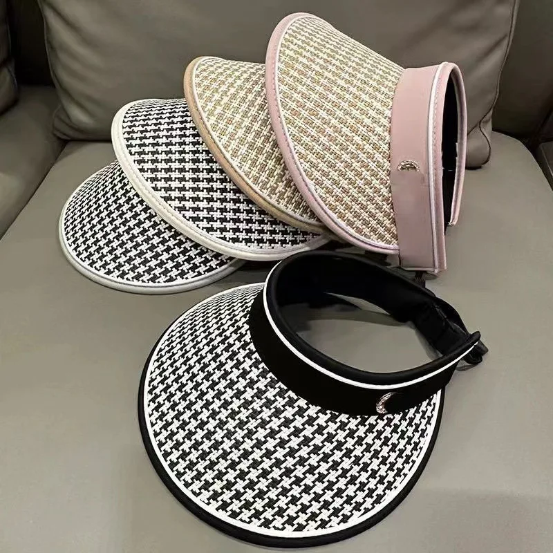 UPF50+ Sunblock hat Sunshade hat New outdoor sun hat UV protection foreign air straw hat empty top hat