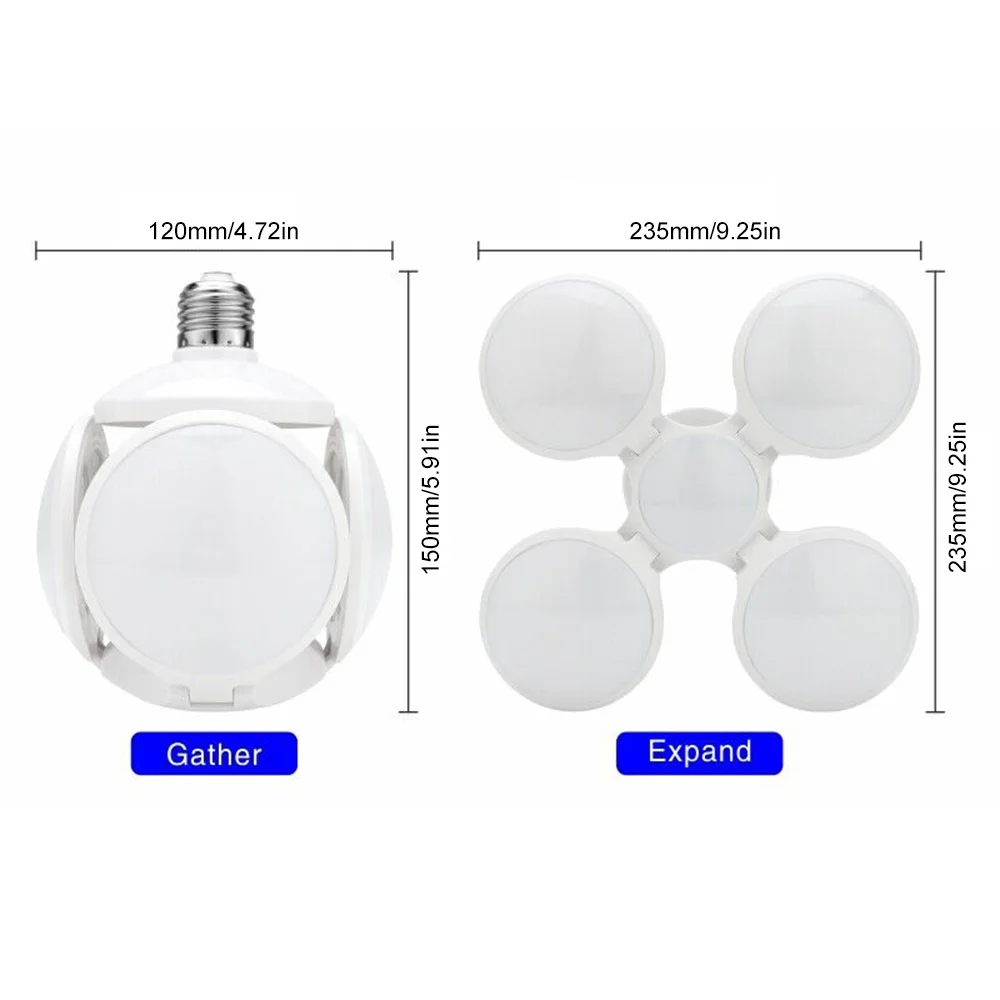 2023 nuova lampadina da calcio a LED E27 40W Lampada pieghevole a 360 gradi AC 220V Lampada faretto a LED luce bianca fredda a Led luce quotidiana