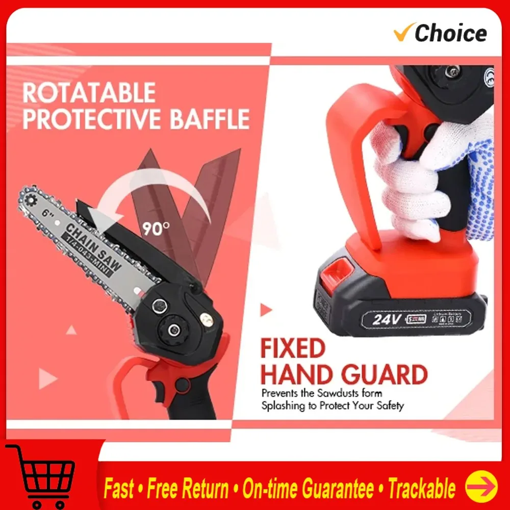 

Aoresac Portable 6-inch Electric Chainsaw 550W Cordless Chainsaw with A Detachable 2000mAh Li Battery Lithium-ion chainsaw