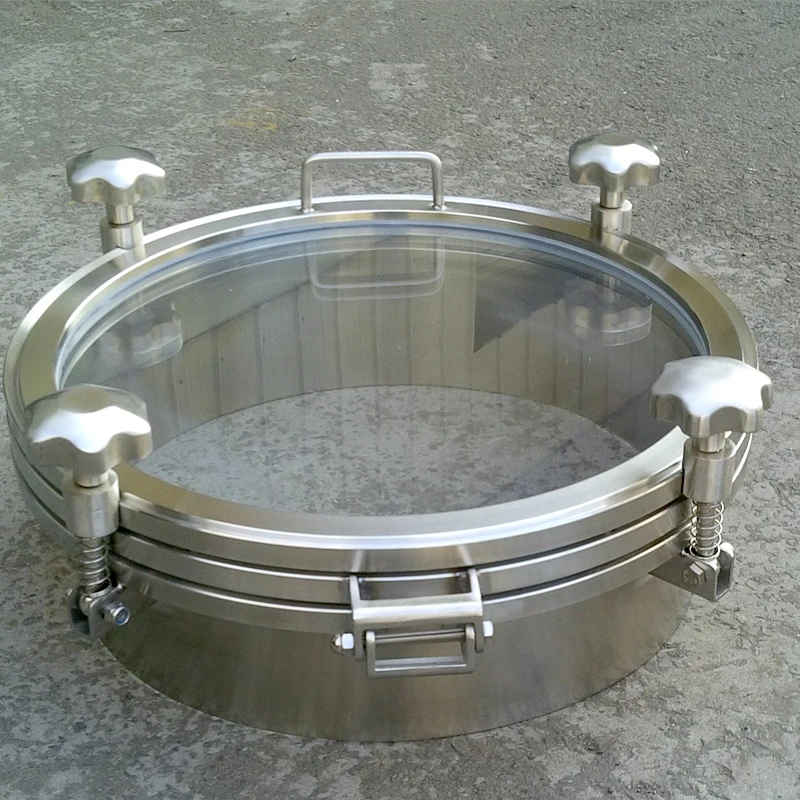 New Design Circular Welding Manhole with Full Sight  Food Grade Tank Cover Manhole