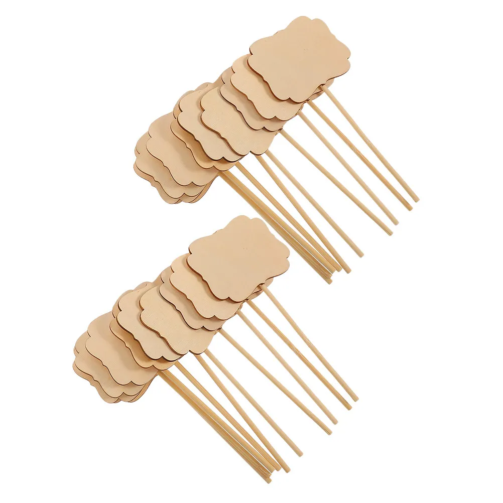 20Pcs Rustic Wooden Plant Labels Garden Marker Stakes Blank Surface for Indoor Outdoor Plants Vegetable Garden Signs Plant Label