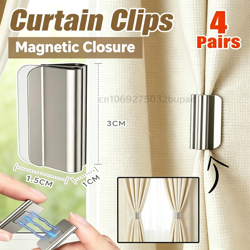 Strong Suction Clamps for Curtains Magnetic Clips Light Blocking Curtain Closure Buckle Magnets for Home Window Dorm Bed Curtain