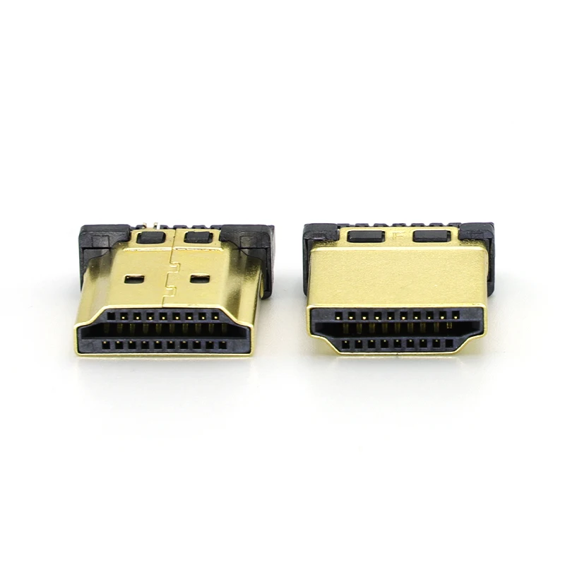 2-10PCS HDMI 19P Plug Connector Soldered A-Type Gold-Plating HD 19PIN Male Connector High Quality