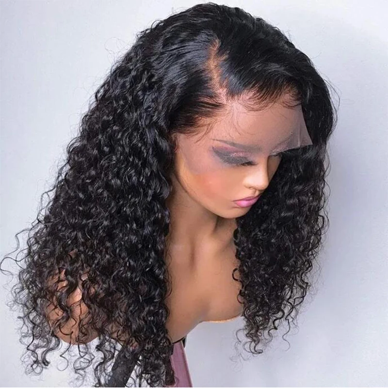 Middle Part 26inch 180Density Soft Glueless Kinky Curly Long Deep Lace Front Wigs For Balck Women Babyhair PrePlucked Daily Wear