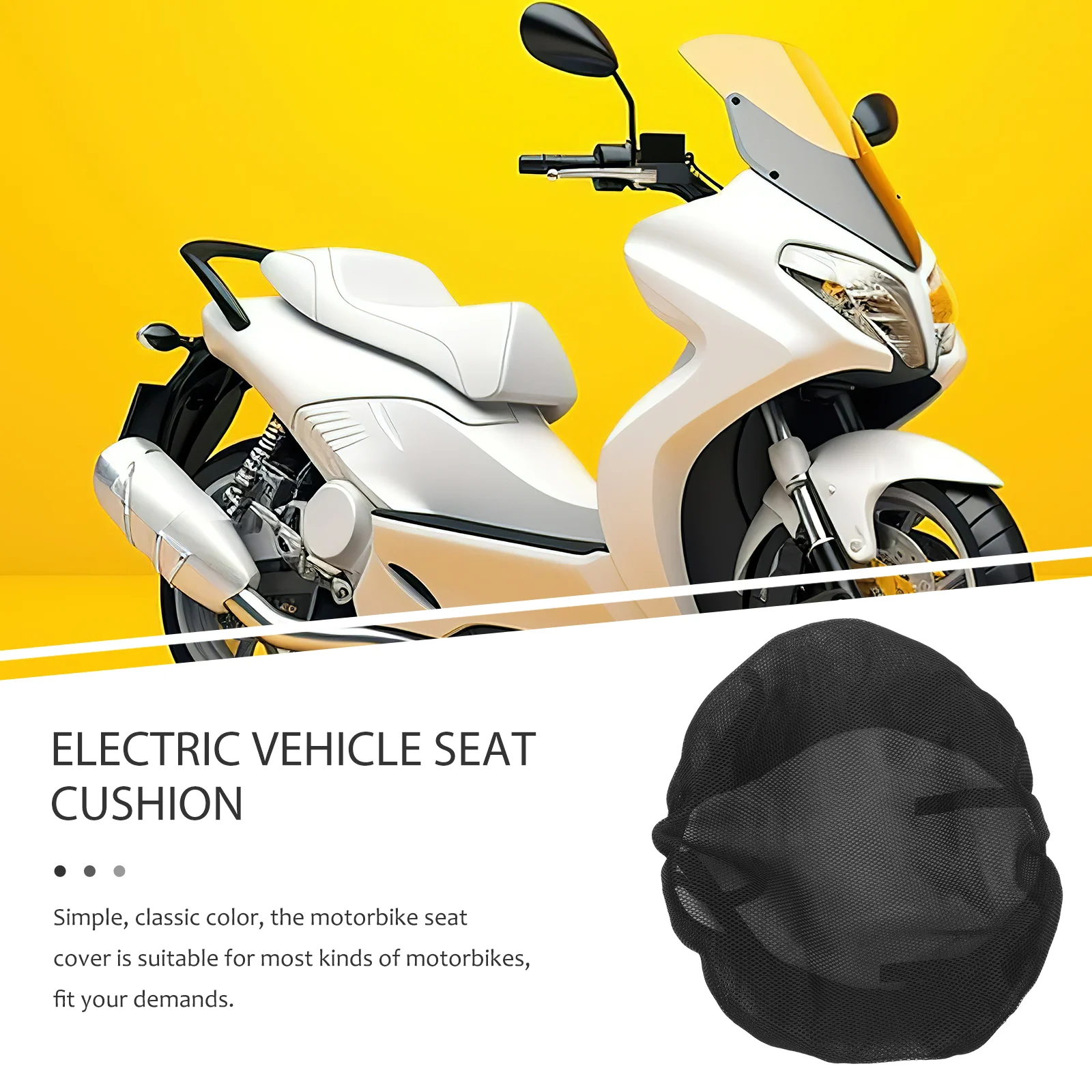 Electric Car Cushion Cover Breathable Motorbike Seat Scooter Motorcycle Protector Fiber