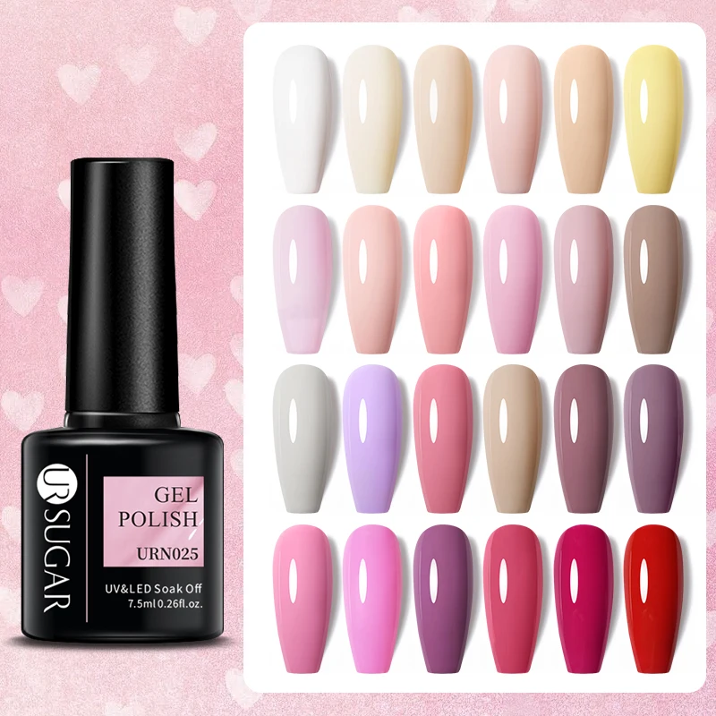 UR SUGAR 7.5 مللي عارية الوردي هلام مسمار البولندية شبه مصباح دائم الورنيش نقع قبالة UV LED مسمار الفن الورنيش مواسم DIY مانيكير #2