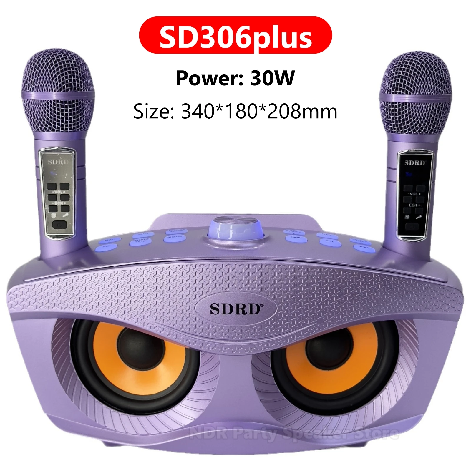 SDR SD-306 ワイヤレススピーカーカラオケマイク SDRD SD-306 カラオケマシン ポータブルスピーカー Bluetooth カラオケ