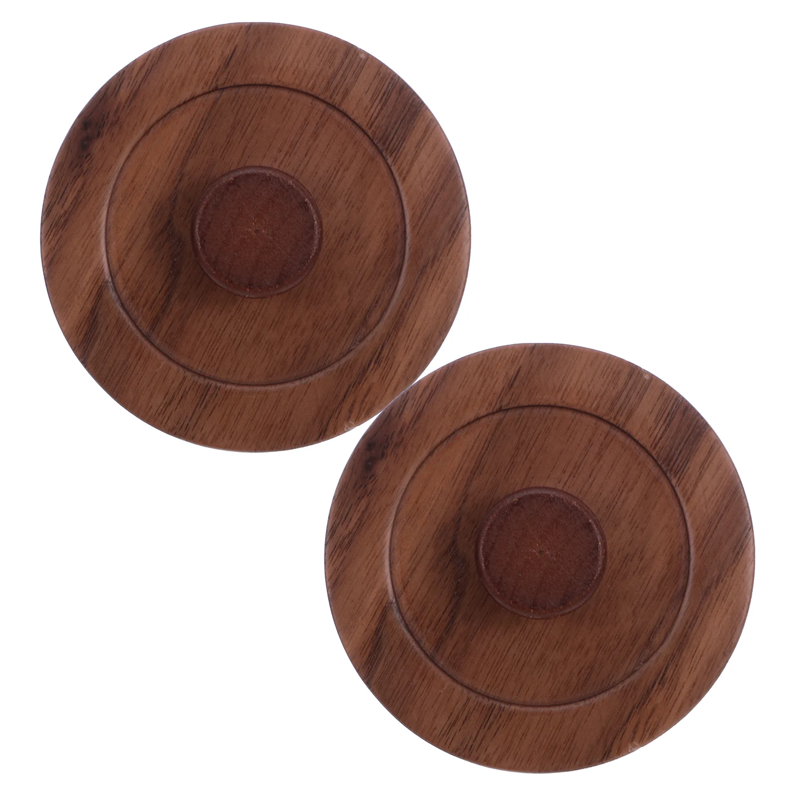 

2pcs Wooden Cup Lid For Cups Teapots Smooth Handcrafted Anti-Scald Mug Cover Elegant Tea Accessories Natural Grain