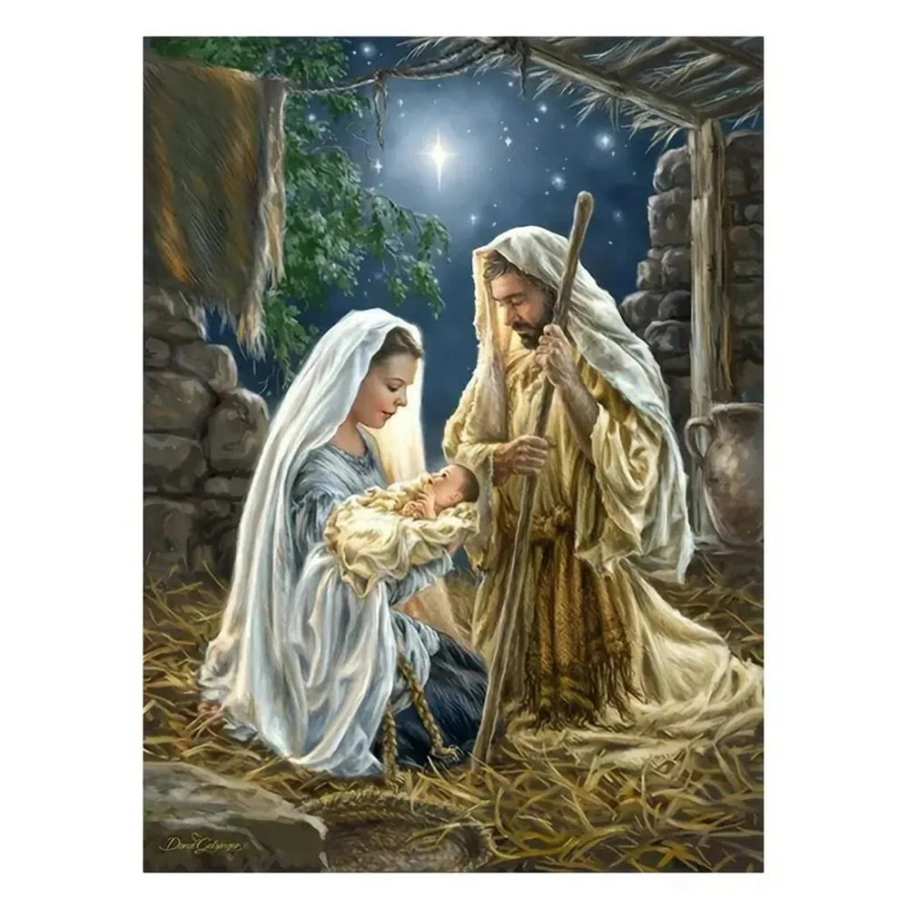 

LZAIQIZG HOT Diamond Painting 5D Jesus Guards The Child Full Square Or Round Diamond Cross Stitch Kit Embroidery Home Decoration