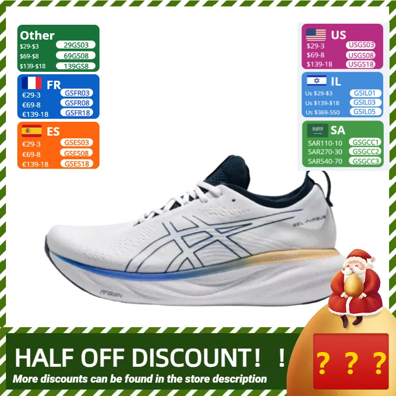 Original Asics Nimbus 25 Running Shoes Men Cushion Stability Asics Sports Shoes Unisex Sneakers