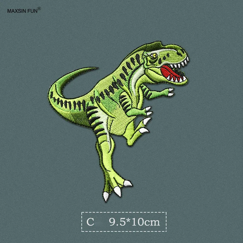 ชุดสะสมไดโนเสาร์1ชิ้นรีดติดด้านหลังสำหรับกระเป๋าเสื้อผ้าการตกแต่ง DIY การ์ตูนสัตว์สติกเกอร์ติดด้านหลัง