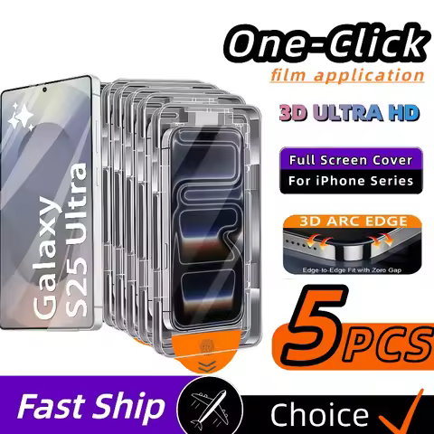 5Pcs For Samsung Galaxy S25 S24 Ultra S23 S22 S21 Plus A16 A36 A55 A56 A25 A15 A35 A34 A54 5G Screen Protector Tempered Glass