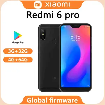 Xiaomi-Redmi 6 Proスマートフォン,グローバルファームウェア,Mi a2 lite,4g,64g,snapdragon 625, 4000mahバッテリー,デュアルSIM, Android