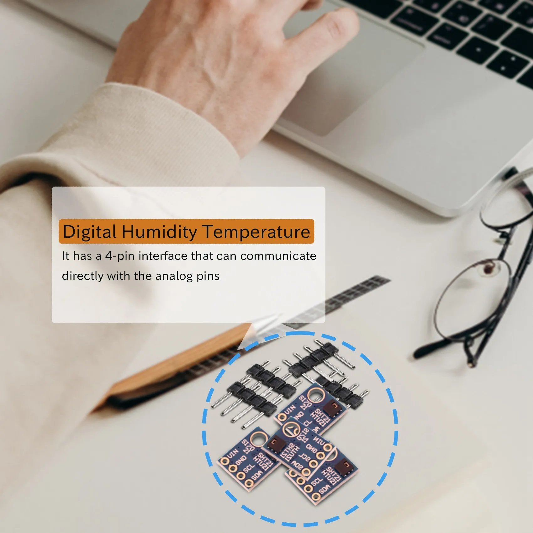 5PC Si7021 GY-21 SHT21 HTU21 Digital Humidity Temperature Sensor Module Replace SHT11 SHT15 for Low Power CMOS IC Module