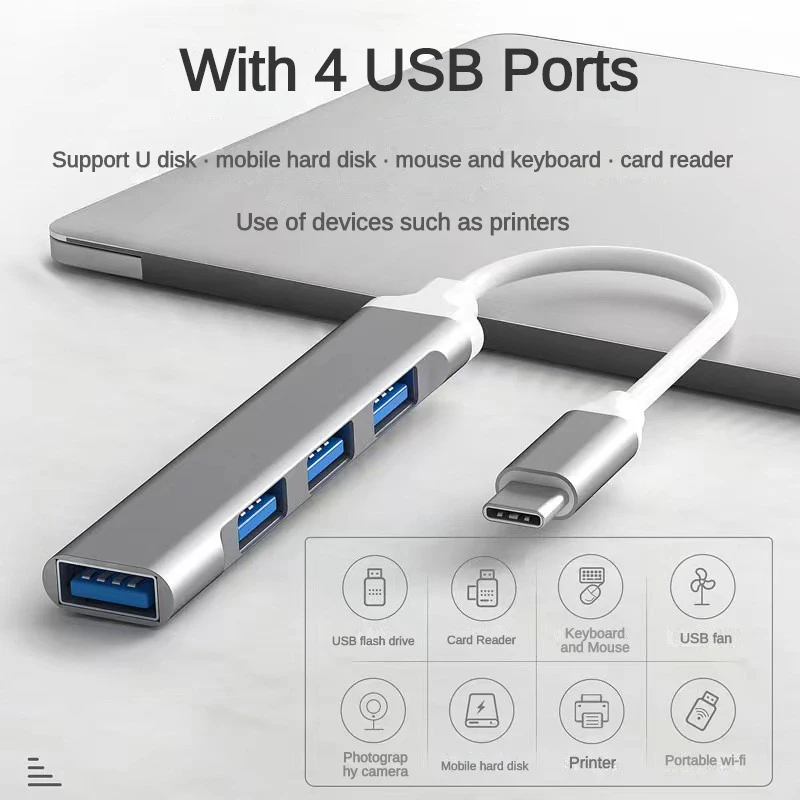 Xiaomi te rögzíted USB Rögzítés Megállóhely splitter Magas légnyomású levegő sebesség huby 3.0 típusú C 4 USB Szállítási díj Adapter OTG számára PC Windows Számítógépes accessor