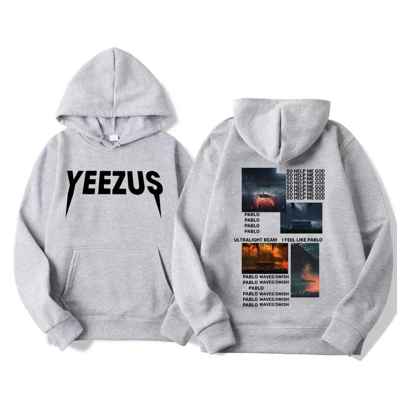 Rapper Kanye West Yeezus Hoodie The Life of Pablo Print Pullover Sweatshirt Men Women Fashion Vintage Hip Hop Hoodies Streetwear