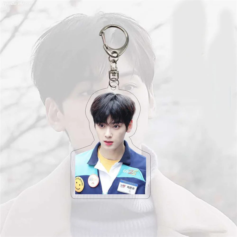 Kpop Cha EunWoo Keychain Astro Keyring Bag Accessories High Quality Acrylic Keychains Pendant for Fans Gift