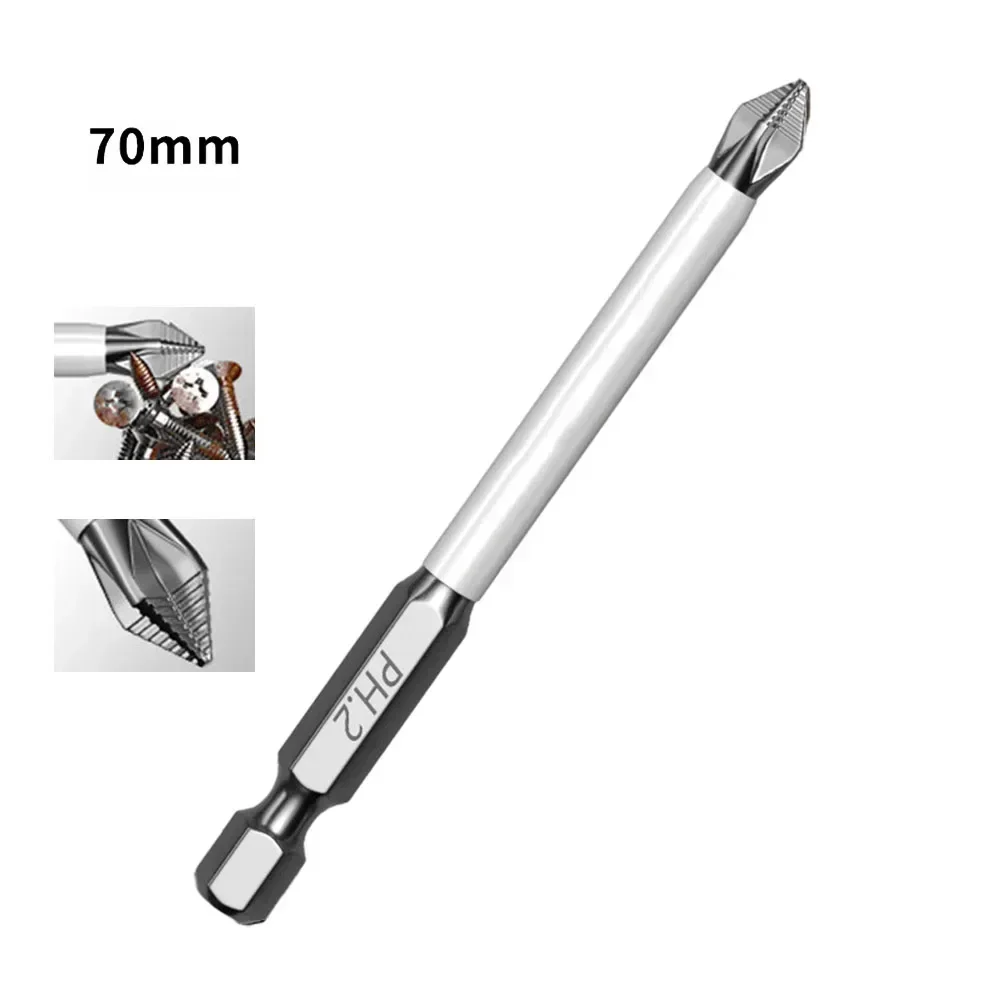 1pc 25-150mm Magnetic Non-Slip Batch Heads PH2 Cross Screwdriver Hex Shank Bits Alloy Steel Electric Screwdriver Tools