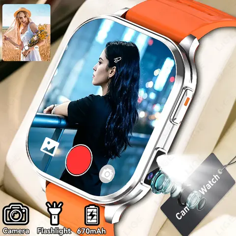 LIGE Camera 2.01 Smart Watch Record Videos 30W Pixel With Fill Light Camera Large Memory Dial Music Bluetooth Call Smartwatch