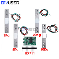 DIYUSER Load Cell 1KG 2KG 5KG 10KG 20KG HX711 AD Module Weight Sensor Electronic Scale Aluminum Alloy Weighing Pressure Sensor