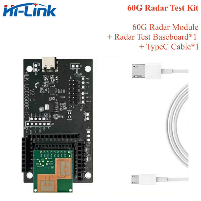 New 60GHz HLK-LD6002B FMCW millimeter wave radar module 3D human body sensing motion Status sensor GPIO and UART I/O TTL 3.3V