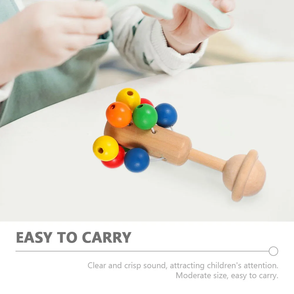 아기용 나무 딸랑이 중간 크기 손 흔들기 벨 교육용 악기 유아의 협응력과 흥미를 위한