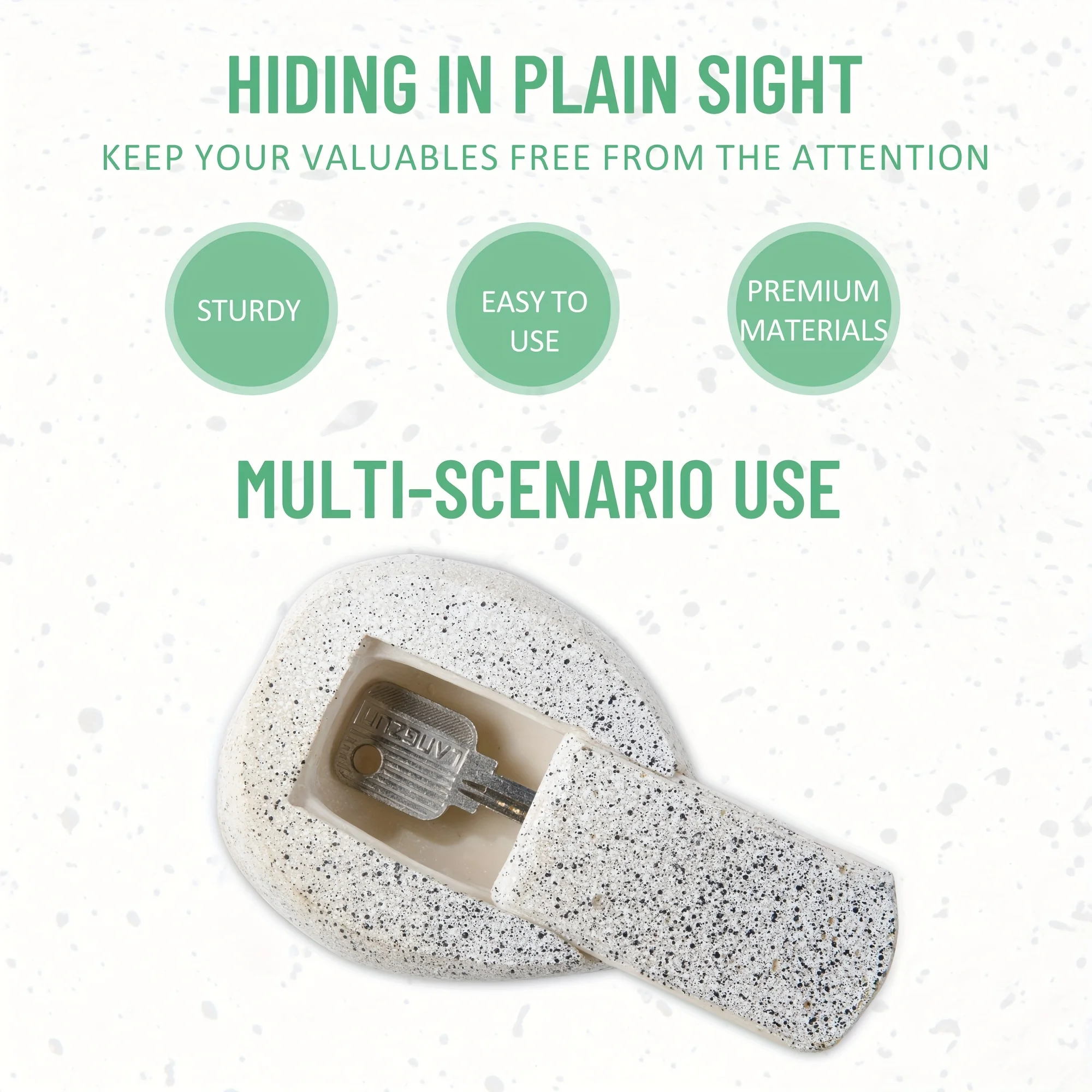 Disguised Rock Key Storage for Outdoor Spaces - Spacious Imitation Stone Safe - Appears As a Rock - Conceal a Key Outdoors