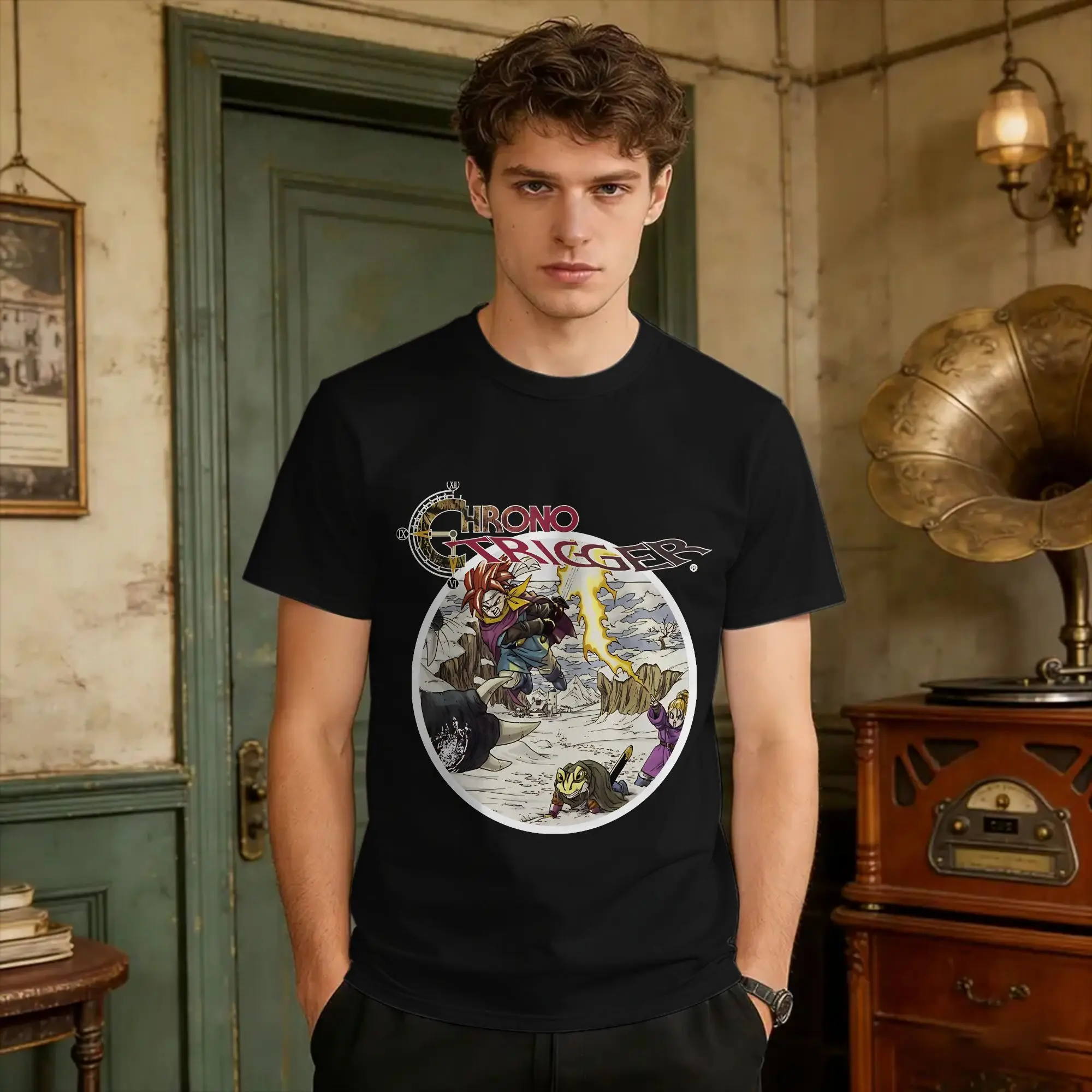 Oversized T Shirt Summer Chrono Trigger  Hip Hop T Shirts  Cotton Tee Shirt for Men Y2K Basic Short Sleeve Tees