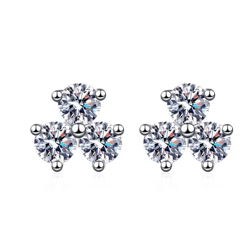 Lady 18K White Gold Stud Earrings 0.6 Carat D color vvs1 Sparkling Moissanite Diamond poplar fresh and simple daily fine jewelry